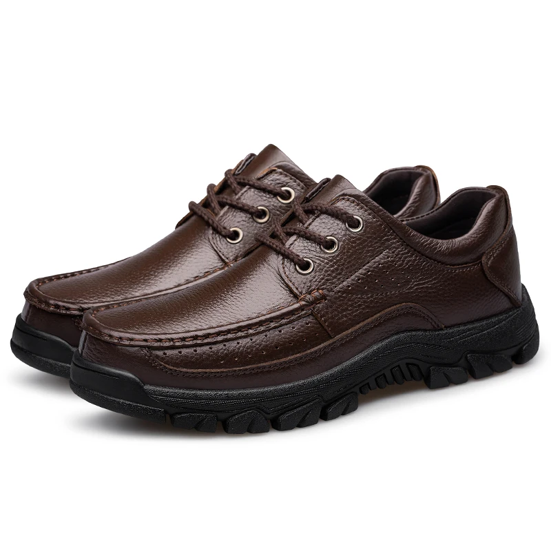 Handmade Leather Men Casual Shoes Soft Sole Comfortable Loafers for Men Fashionable Slip-on Driving Shoes Non-slip Business Shoe