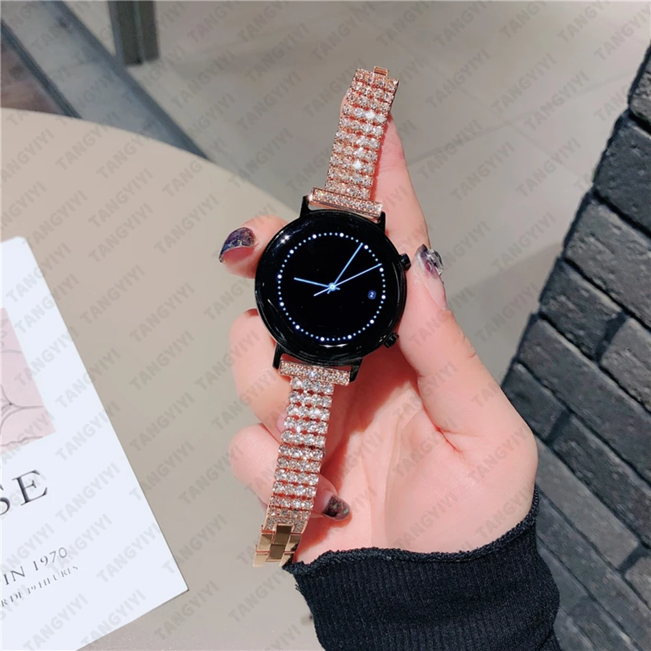 

20mm 22mm Strap For Samsung Galaxy Watch 5 3 41mm/42mm/Active 2/Gear INS Glitter Diamond Bracelet For Huawei Watch GT2 42mm Band