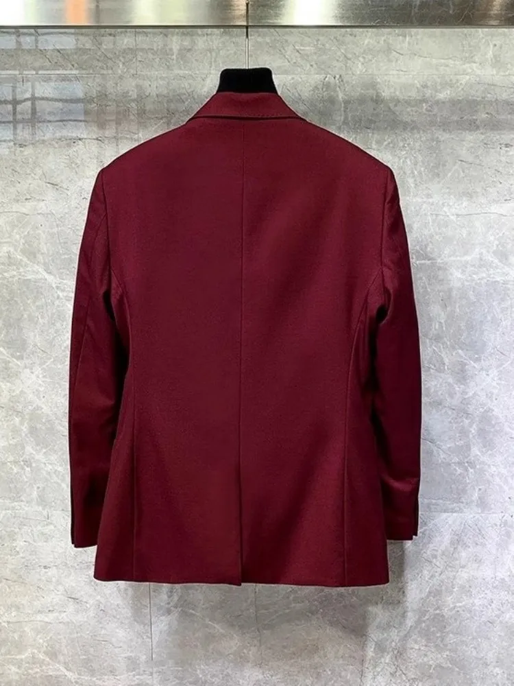 British Style Mens Suit Jacket Single Breasted Slim Fit Business Casual Blazers Spirng Autumn Solid Color Men Fashion Outerwear