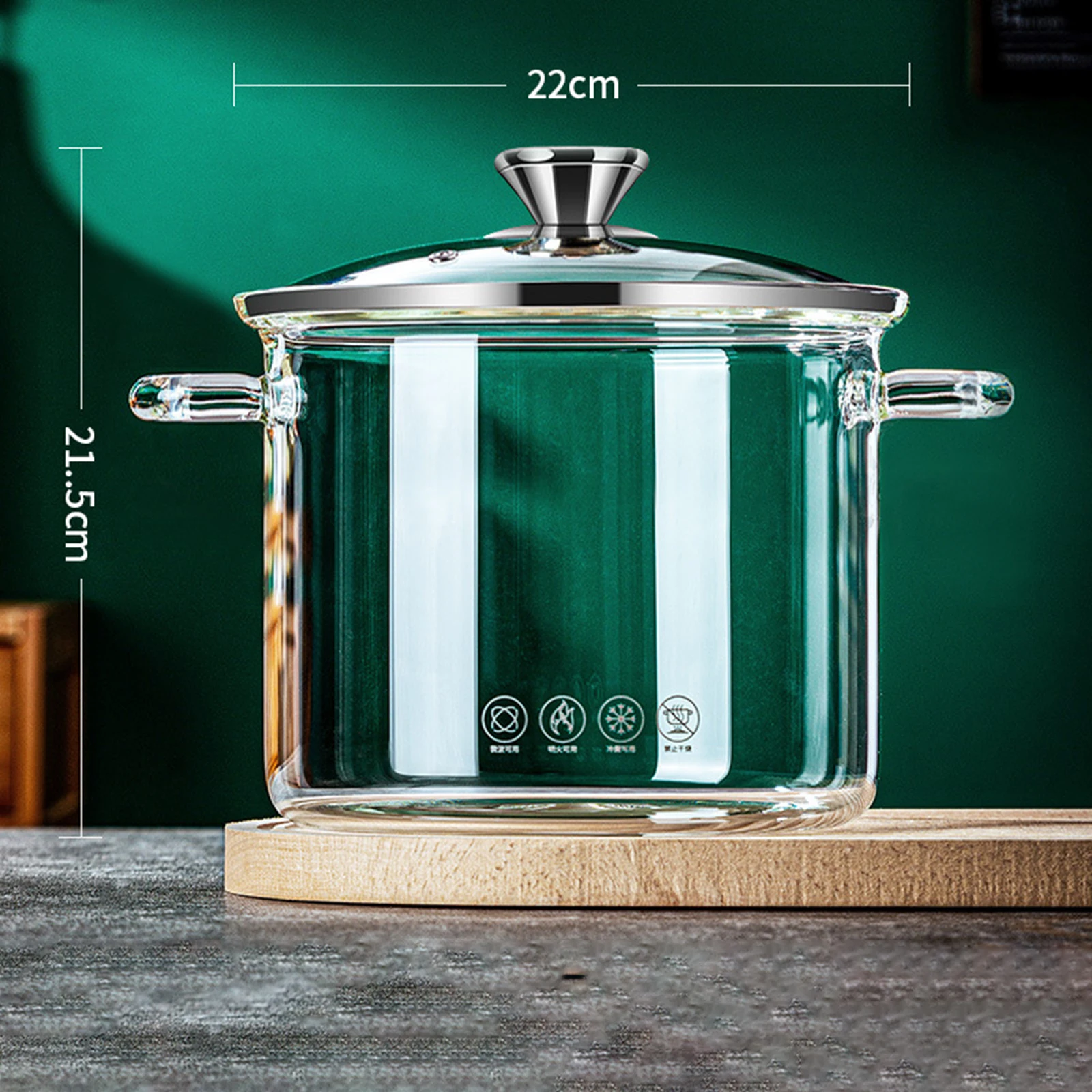 Pentola In Vetro Borosilicato 4,5L - Con Coperchio, Resistente Al Calore, Per Piani Cottura A Induzione - Foto 8