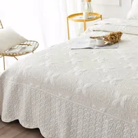Double-sided Embroidered Cotton Quilted Bedspread, Padded Summer Blanket, Throw Coverlet, Home Coverlet, Bed Cover, Colcha 1