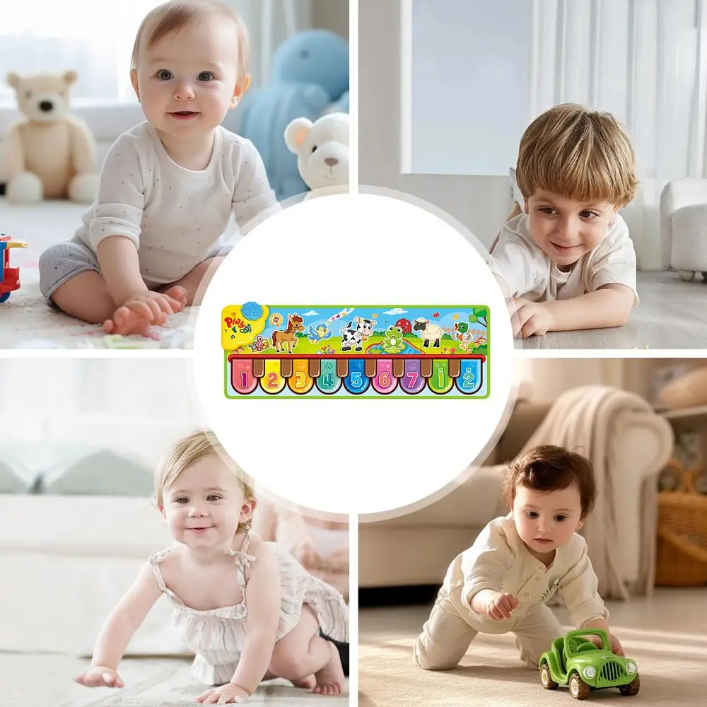 Piano Keyboard Mat 33 X 11 Inches Floor Keyboard Mat Kids Touch Dancing Mat Animal Sounds Adjustable Volume Non-Slip For
