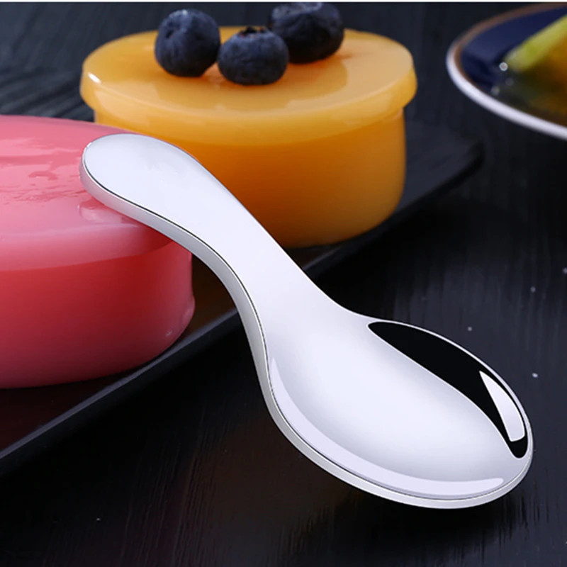 Stainless Steel Soup Ladle Short Handle Multi-purpose Portable Cutlery Spoons Dessert Mini Kitchen Tableware for Kids Students