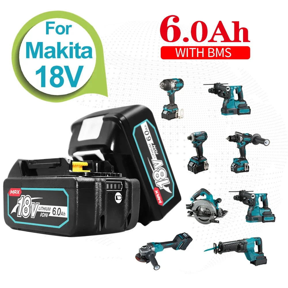 

Original For Makita 18V 6Ah Rechargeable Power Tool Battery Lithium ion Replacement LXT400 BL1860B BL1860 BL1850 BL1830B BL1850B