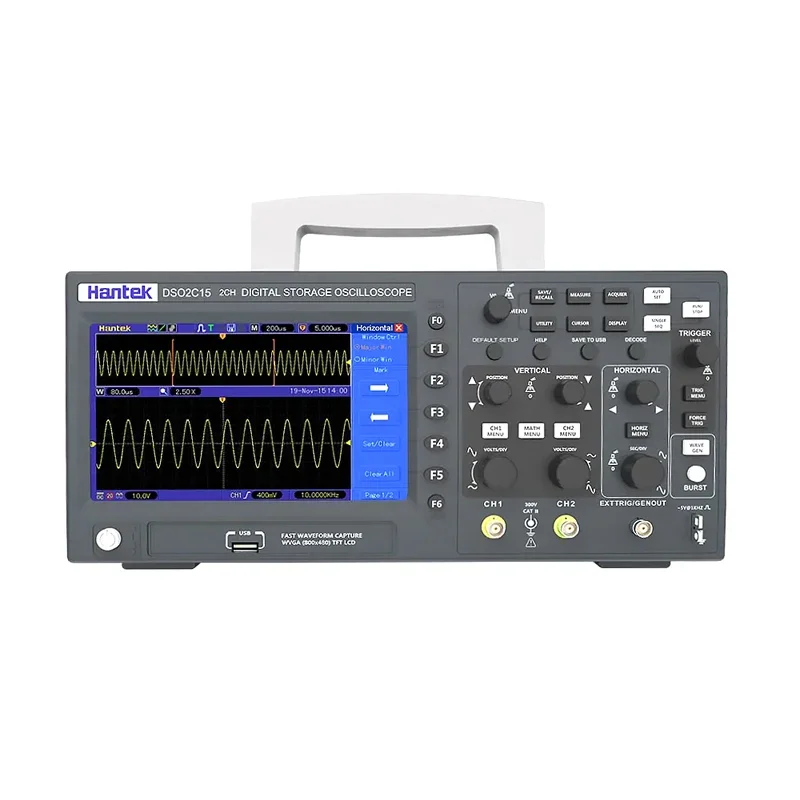 Hantek DSO2D15 Digital Oscilloscope DSO2C10 2D10 2 Channels 150MHz Oscilosc&oacute;pio 25MHz Signal Generator Voltmeter Frequency Meter