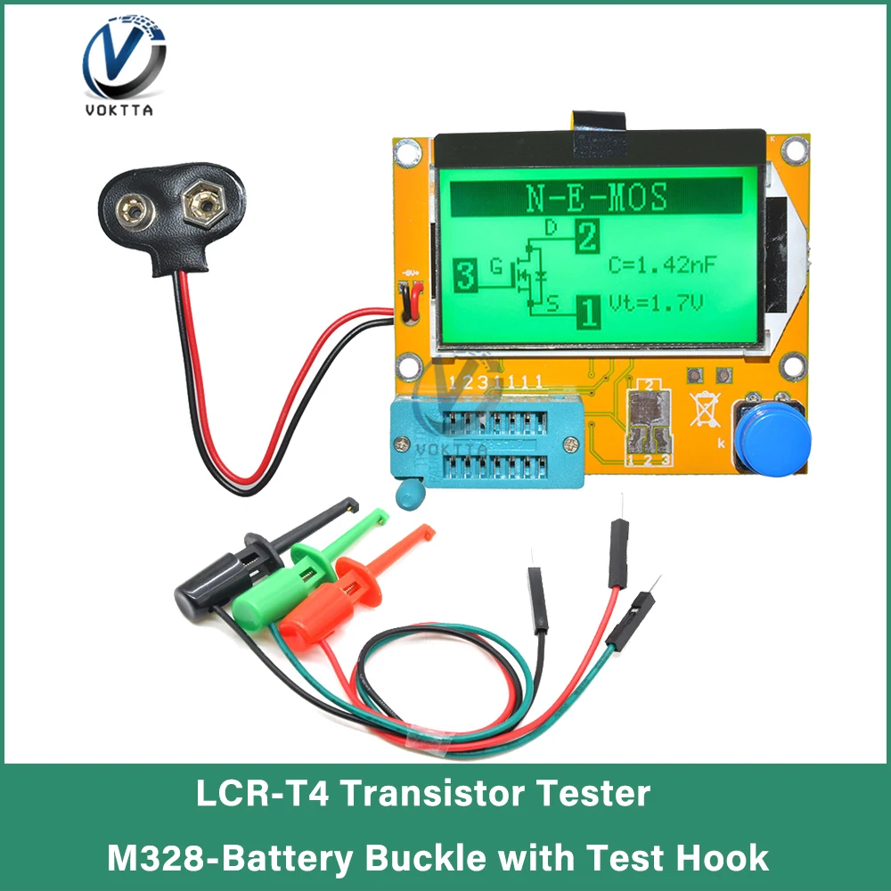LCR-T4 Transistor Tester M328-Battery Buckle With Test Hook 