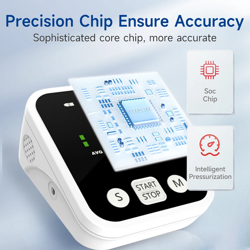 Yongrow LED Portable Upper Arm Blood Pressure Monitor Measurement Tool Portable Digital Tonometer Sphygmomanometer BP monitor 2
