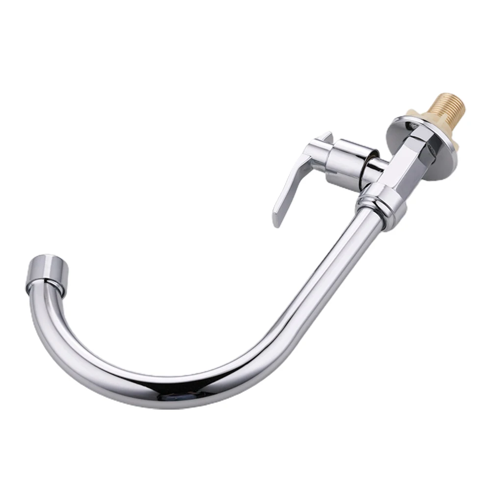 

1pcs Kitchen Sink Cold Taps Single Cold Water Ziny Alloy Swivel Spout Single Lever Tap Mono Modern Plating Faucet Bathroom Parts