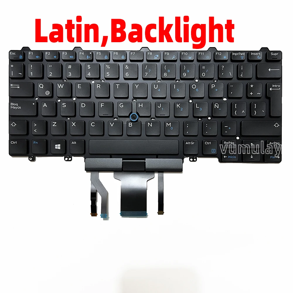 KbsPro Clavier Italien Pour Dell Latitude E7480 E7490 E7450 E5470 E5450 E5480 E5490 E7470 5480 5490 7480 7490 Rétroéclairé Avec Pointer, Noir - Foto 4