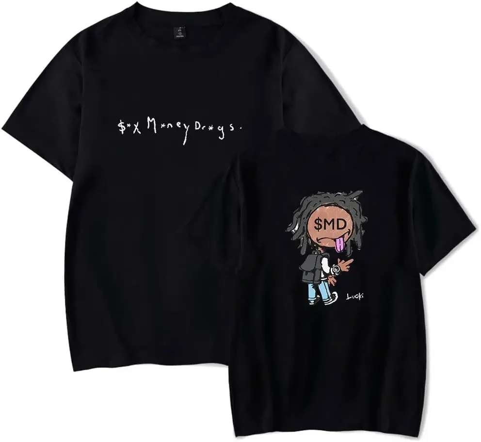

lucki Merch Album SMD Graphic Tshirt for Men/Women Music Fans Hip hop Crewneck Pullovers halajuku Tops