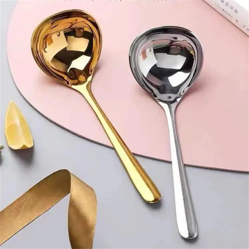 Professional 304 Stainless Steel Soup Ladle Mirror Finish Heat Resistant for Kitchen Restaurant Bar Cooking Tools