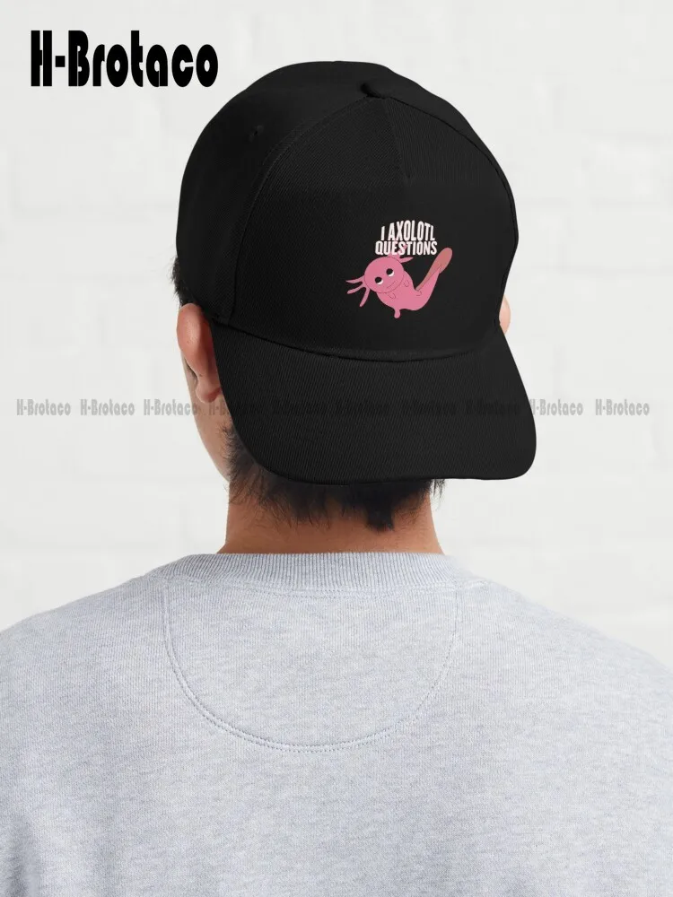 

I Axolotl Questions Sticker Cute Axolotl Baseball Cap Mens Hats Outdoor Climbing Traveling Street Skateboard Harajuku Denim Caps