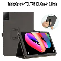 Durable Shockproof PU Leather Tablet Case with Kickstand and Hand Strap (Black)