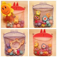 Children's bath toys storage mesh bag toy bag waterproof draining cartoon cute duck baby bathroom with blow cup hanging bag 3