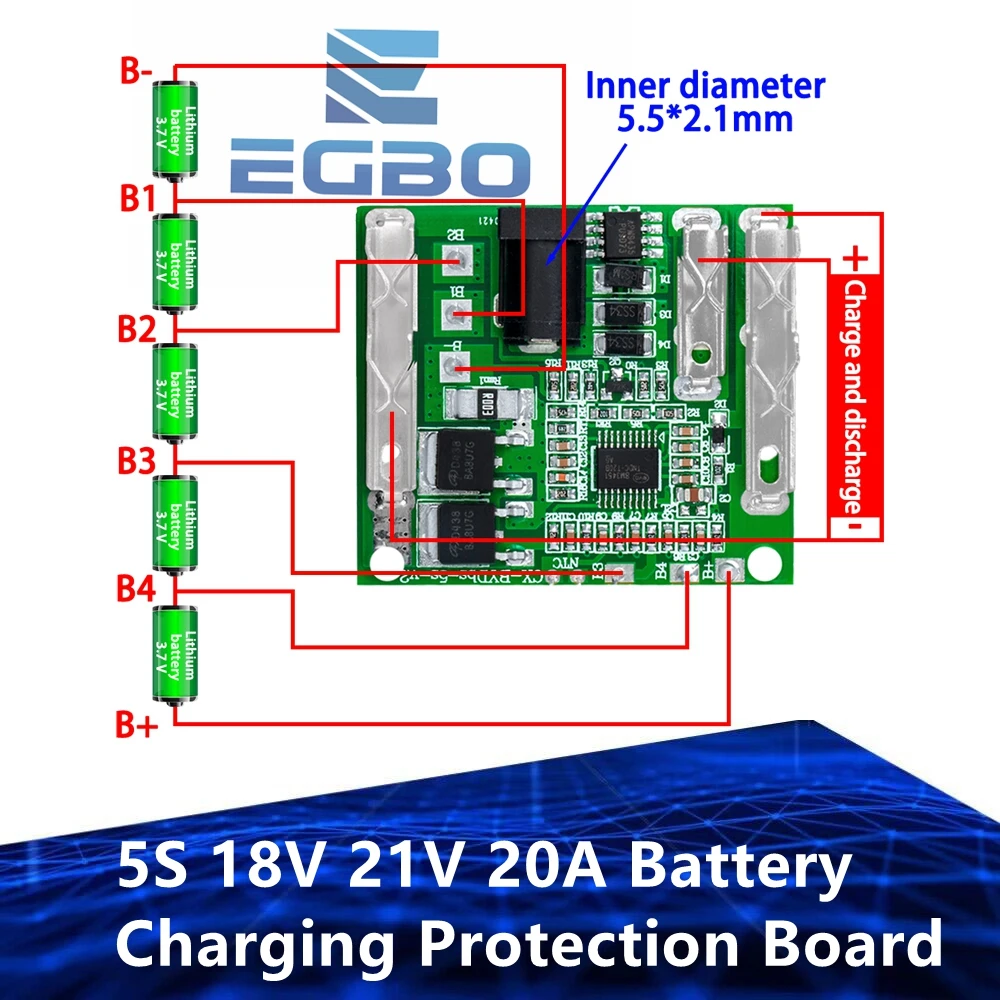 5S 18V 21V 20A Battery Charging Protection Board LiIon Lithium Battery