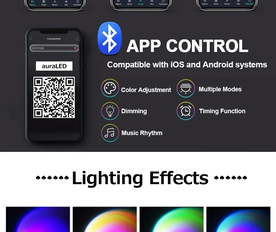 Description Picture 4 of itemLED Projection Light RGB Sunset Night Light Remote Control USB Rechargeable Live Photo Theme Event Background Lights