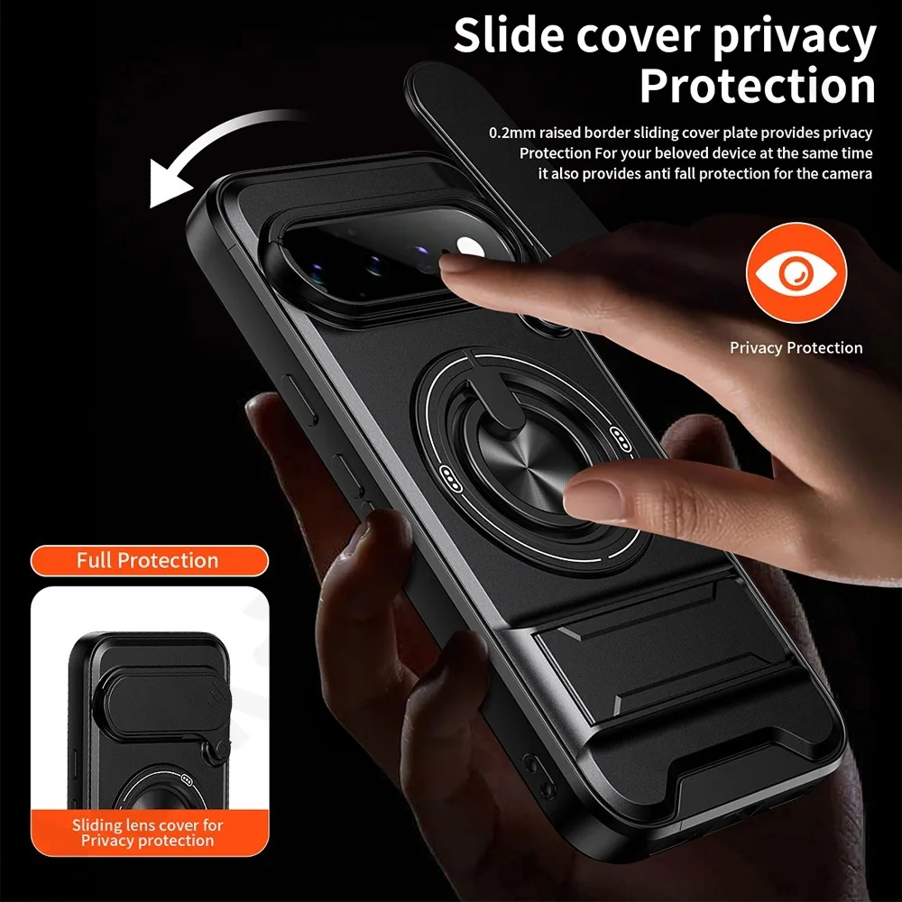 Matte Black Anti-Shock Case with Slide Camera Protection