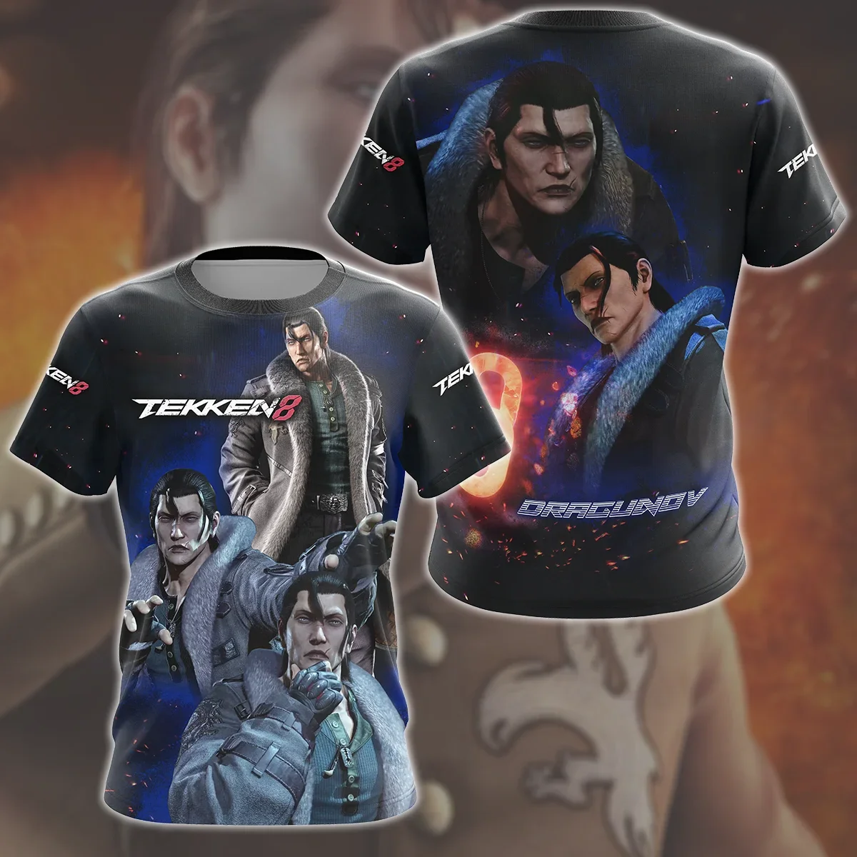 トップス kazuya Tekken Kazuya Mishima Video Game 3D All Over Print T-shirt