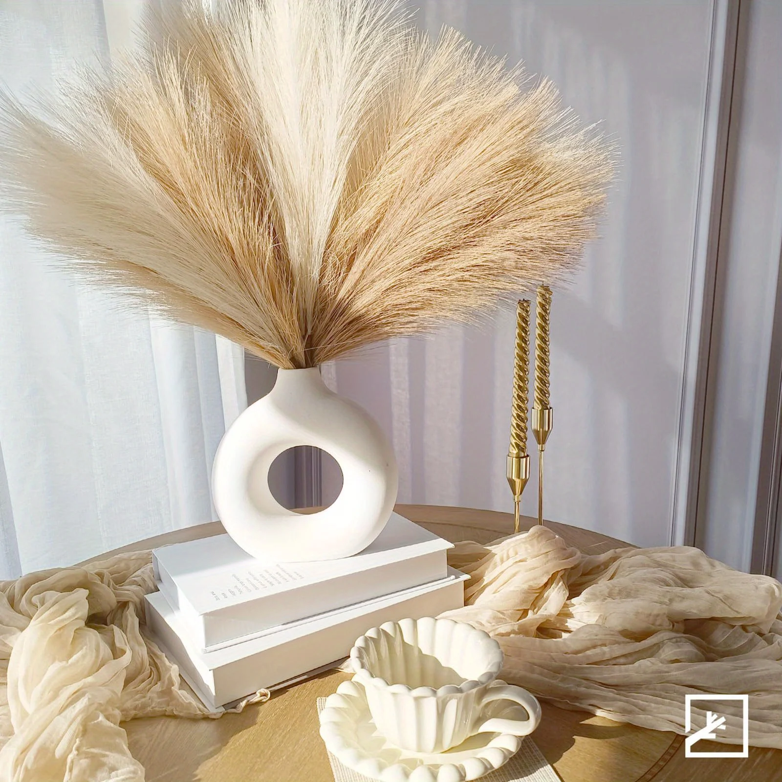 Artificial Pampas Grass Set 4