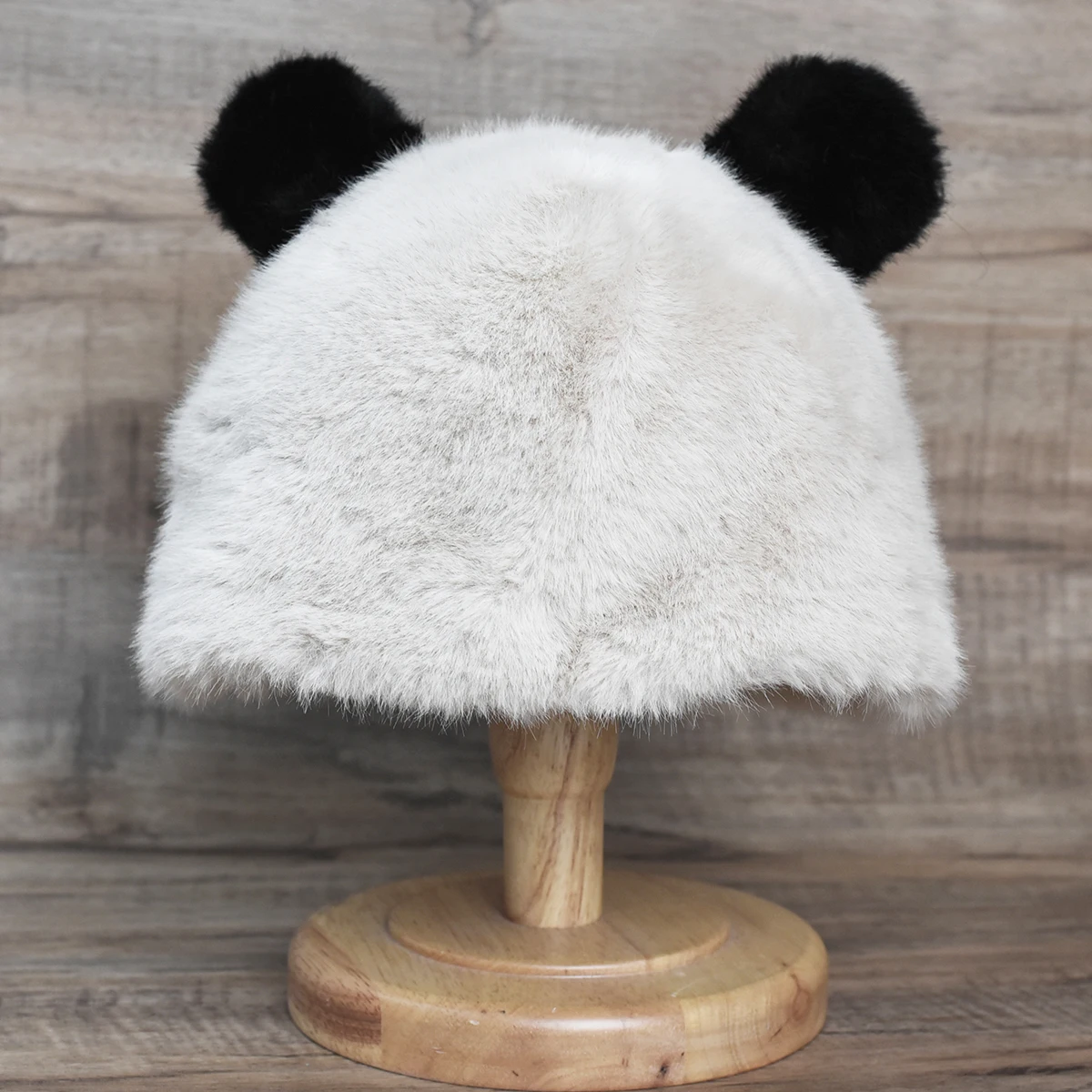 

Fashion Autumn Winter Solid color Bucket Hat Bear Ear Ball Plush Fisherman Hat Soft Warm Thick Basin Hat Protection Bucket Hats