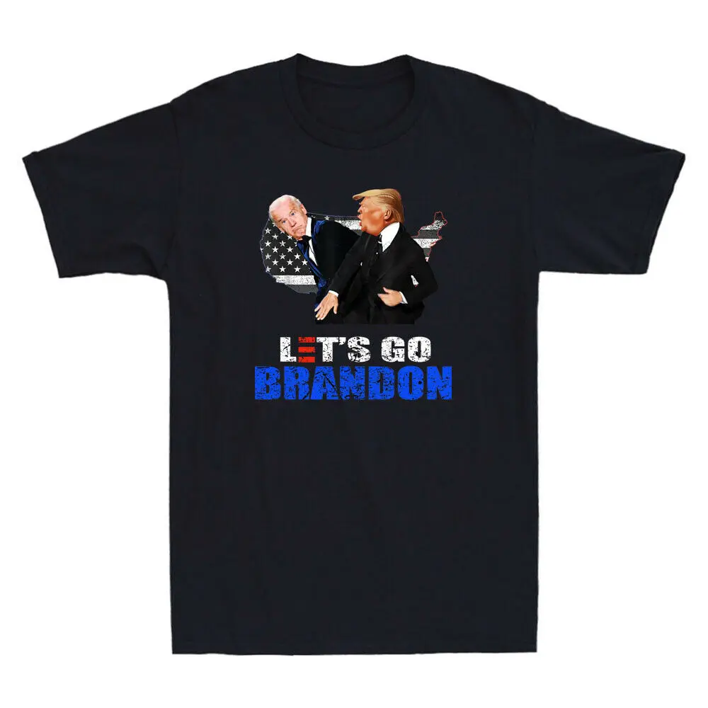 

Let's Go Brandon Funny Political Saying Meme Vintage T Shirt New 100% Cotton Short Sleeve O-Neck T-shirt Casual Mens Top