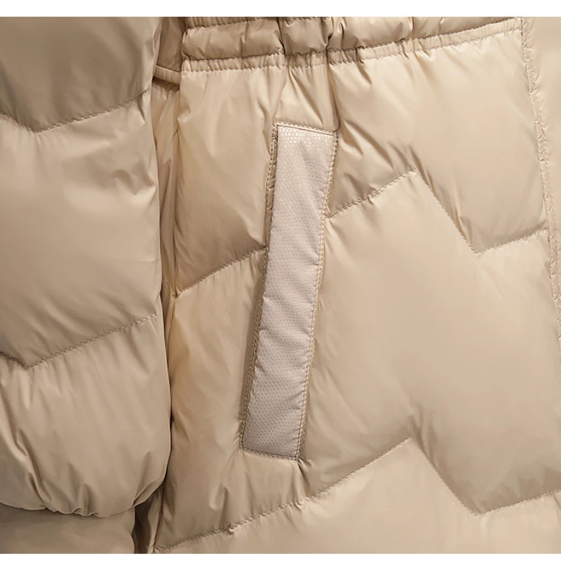 2023 New Women Down Jacket Winter Coat Female Mid Length Version Parkas Warm Slim Fit Outwear Hooded Fur Collar Overcoat