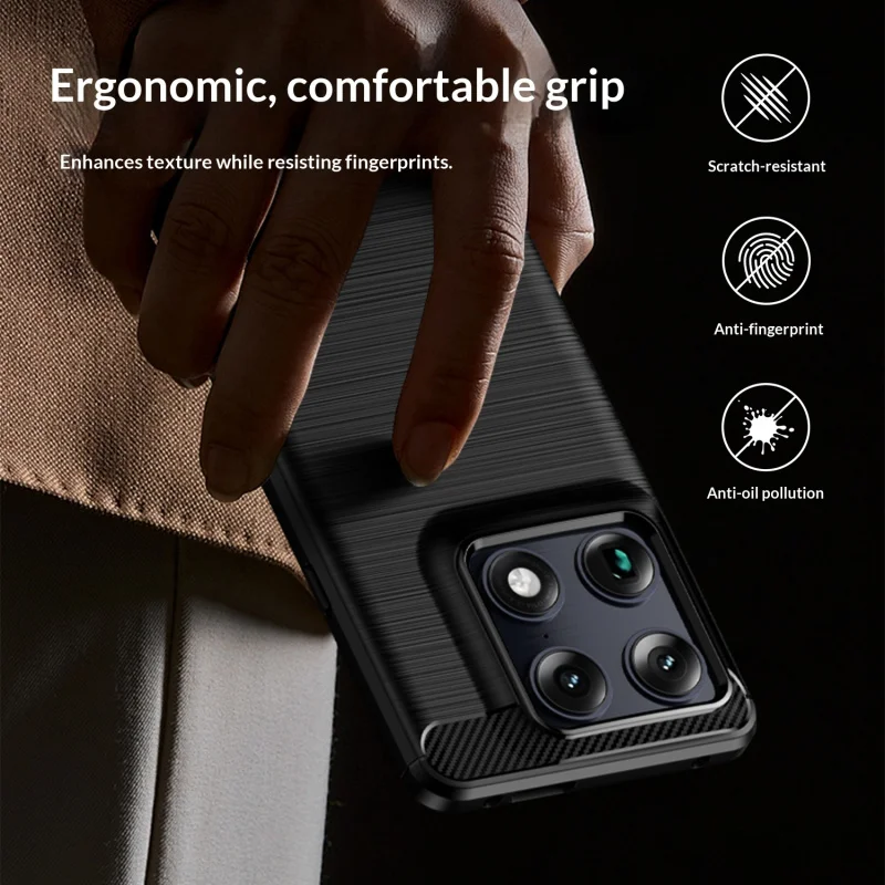 Luxury Brushed Carbon Fiber Shockproof Phone Case