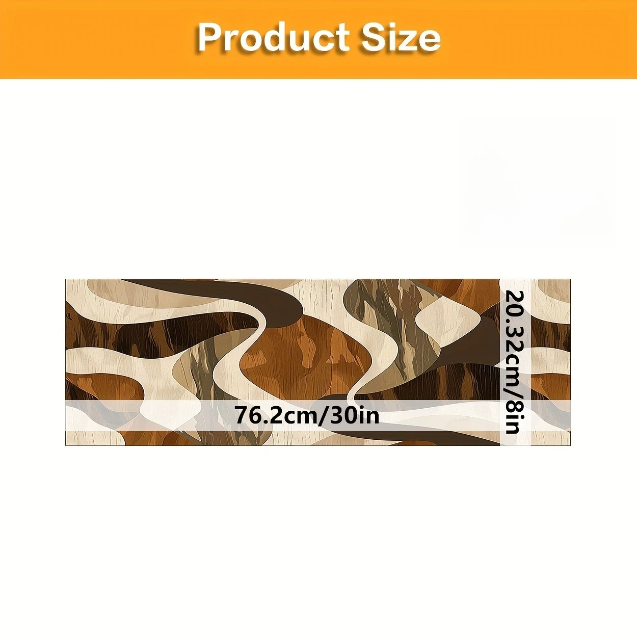 1/7/15PCS 갈색-노란색 기하학적 패턴 인쇄 계단 매트, 홈 장 가장자리 계단 매트 헤밍 처리된 계단 매트