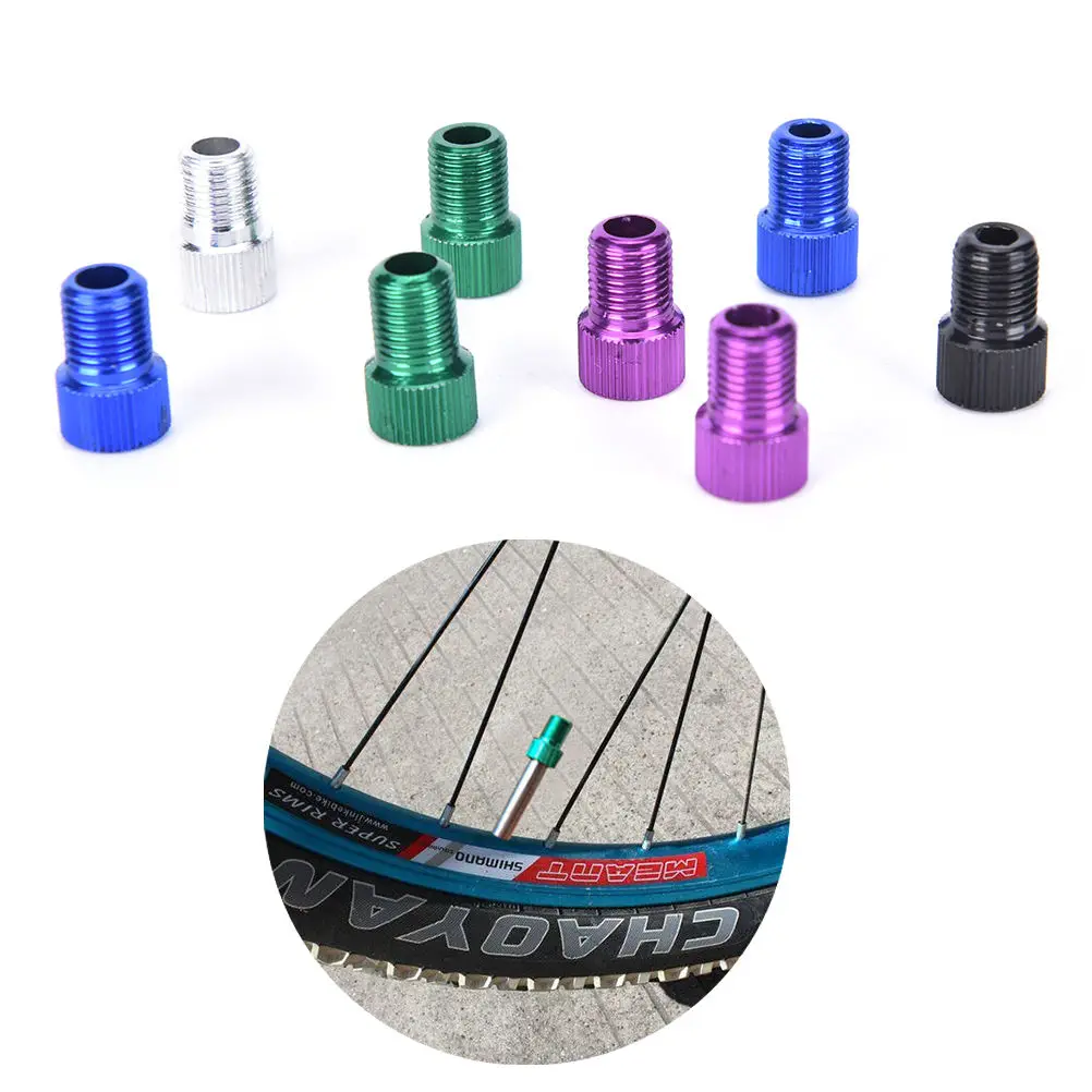 5pcs Bicycle Bike Tire Valve Adapter Presta To Schrader Tube Pump Tool