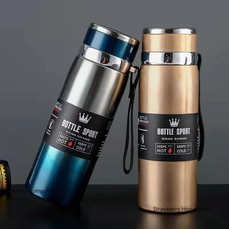 800/1000ML Stainless Steel Vacuum Flask Car Thermal Cup Sports Water Bottles Keep Cold and Heat Thermal Mug Travel Insulated Cup Sports Water Bottle Stainless Steel Cups Portable Water Bottle