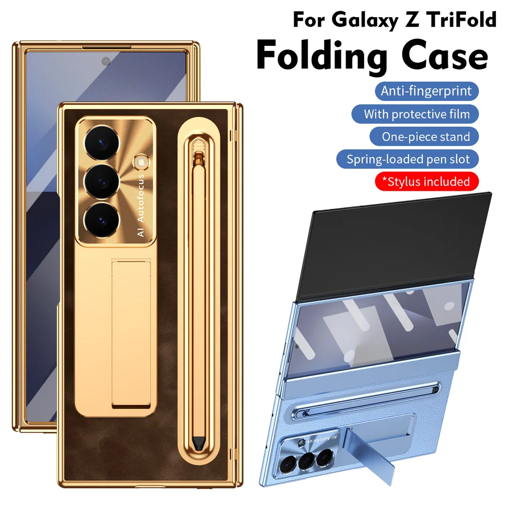 Tempered Glass Case For Samsung Galaxy Z Fold With Stylus Holder_voghion.com