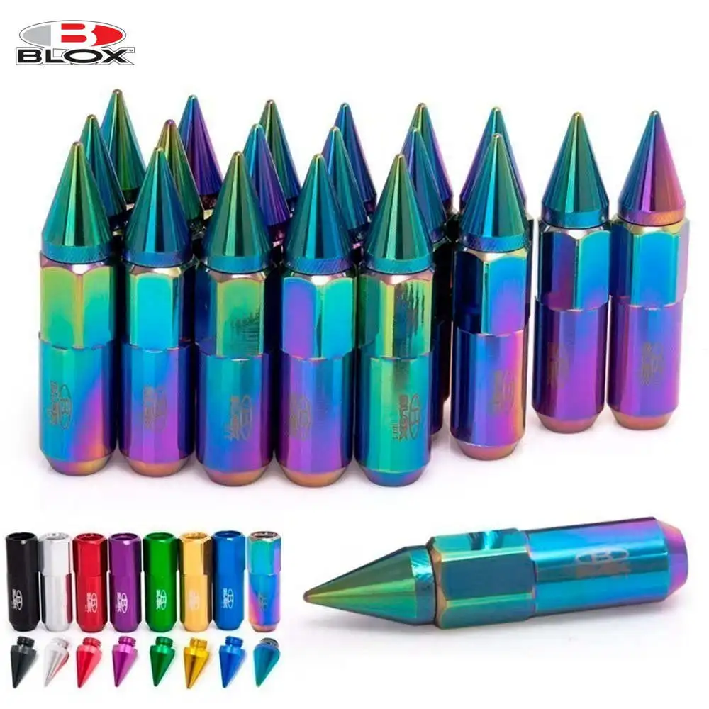 20PCS Blox Jdm Style Aluminium Extended Tuner Wheel Lug Nuts Spike For Wheels Rims M12X1.5/ M12X1.25 EP-550NSPK