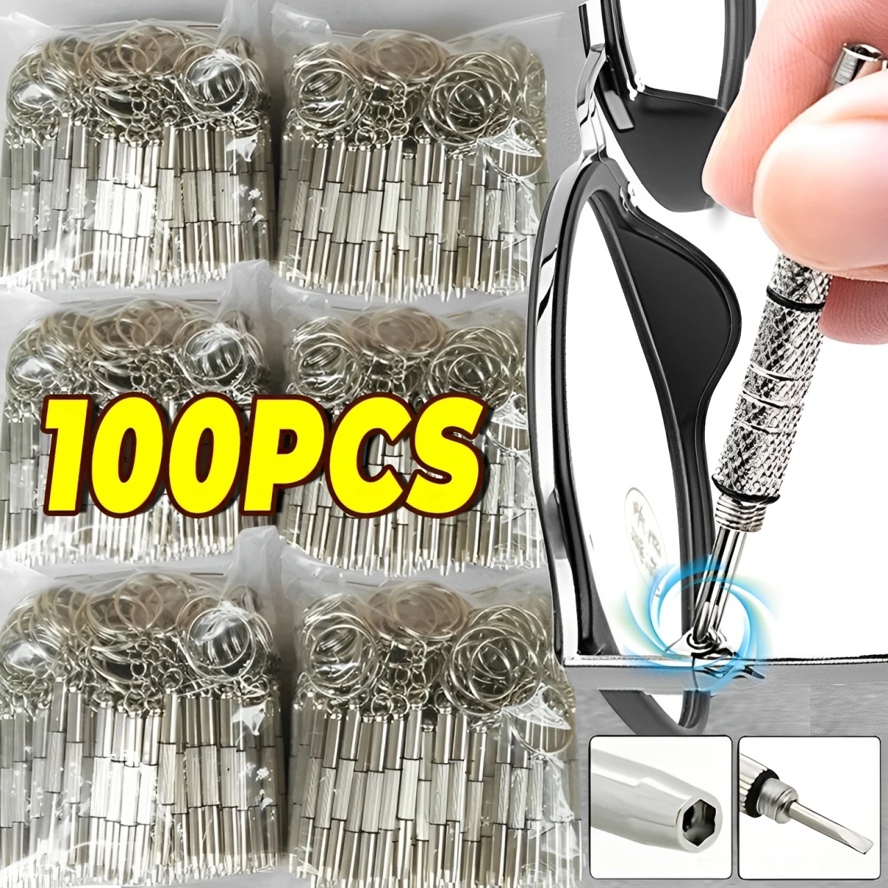 Steel Glasses Screwdriver Eyeglass Screwdriver Watch Repair Kit with Keychain Portable Hand Tools Precision Screwdriver Tools