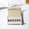 1:12 Dollhouse Miniature Wood Bed Bedroom Simulation Furniture Model Mini Doll Bed Doll Bedroom Doll House Furniture 5