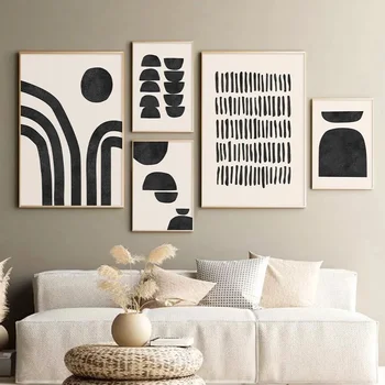 Dipinti su tela e stampe astratte minimaliste di linee corporee femminili, poster, arte da parete, immagine nordica