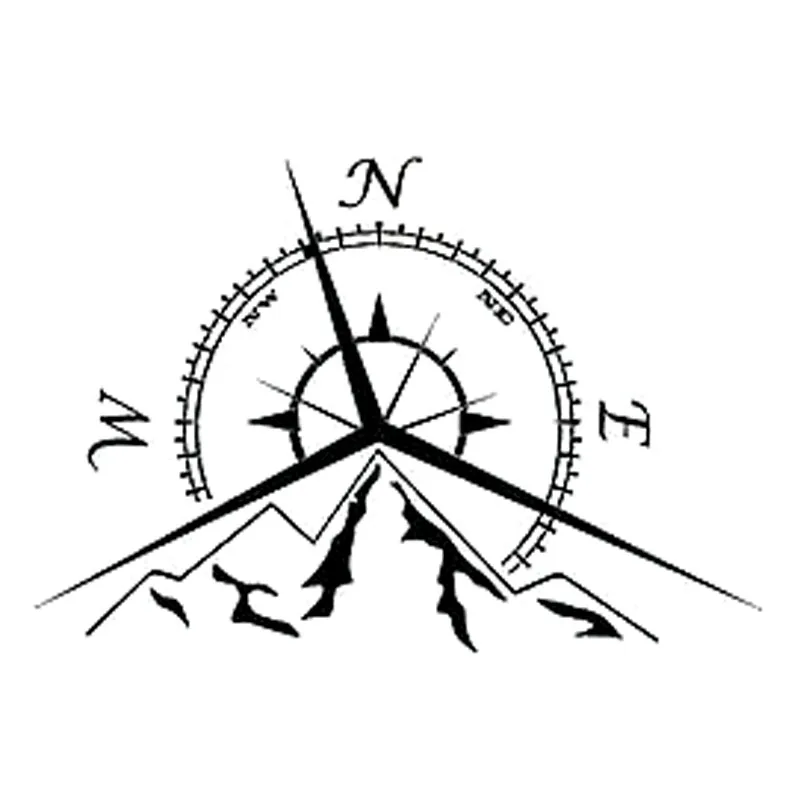 

Creative 13.7cm * 9.4cm Mountain Compass Decal Personalized Navigation Compass Navigation Car Decal High Quality Decal