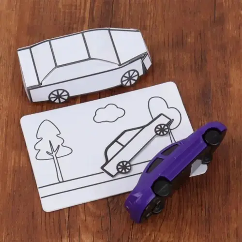 Magic Tricks Appearing Car by Hyde Ren Gimmicks Magic Show Painting Car Magic Toy Interactive Mentalism Magic Card to Paper Car - Image 4