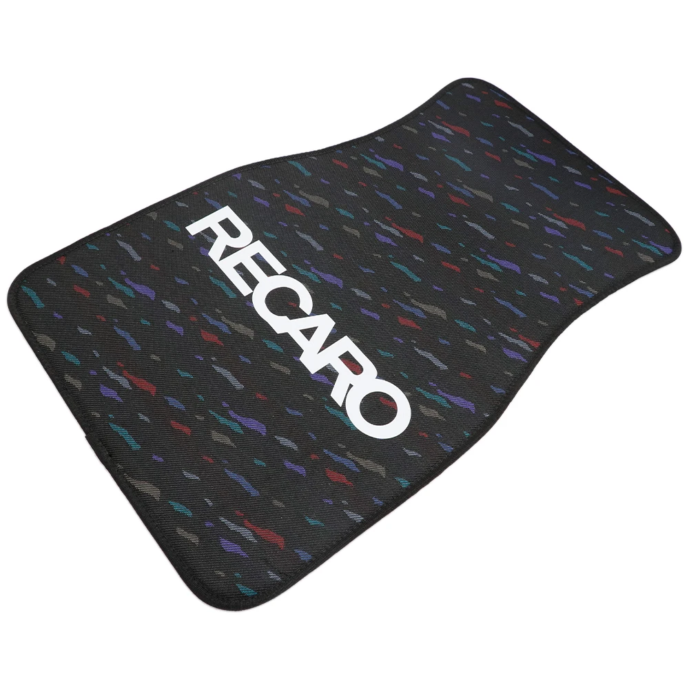 4pcs RECARO Le Mans Confetti Fabric Mat Plush Rug Carpet Anti-Slip floor mats JDM car mats Pad Protector