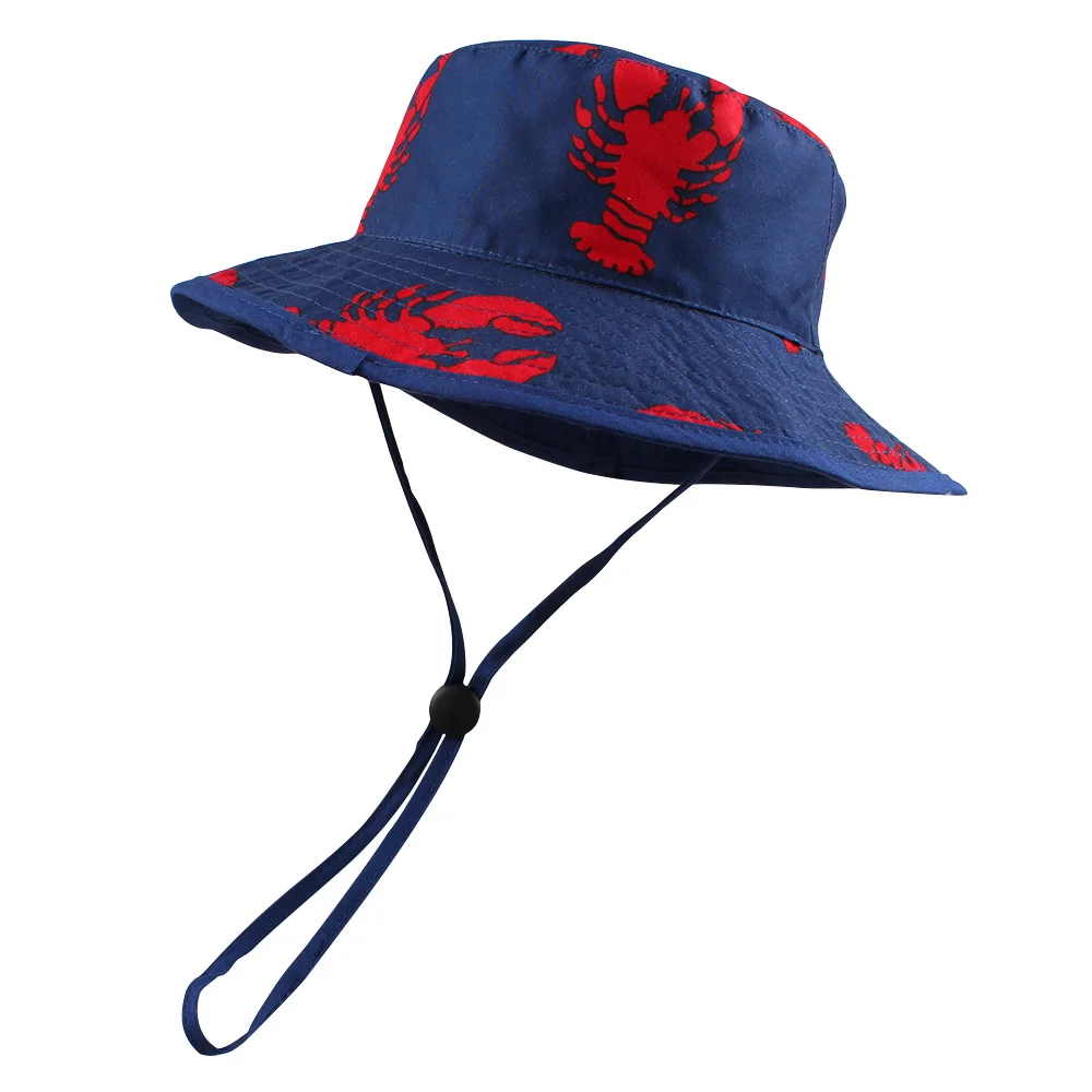 

Spring Summer Kids Sun Hat Cotton Cartoon Bucket Cap Foldable Baby Boys Girls Fisherman Hat Children Outdoor Sunshade Cap