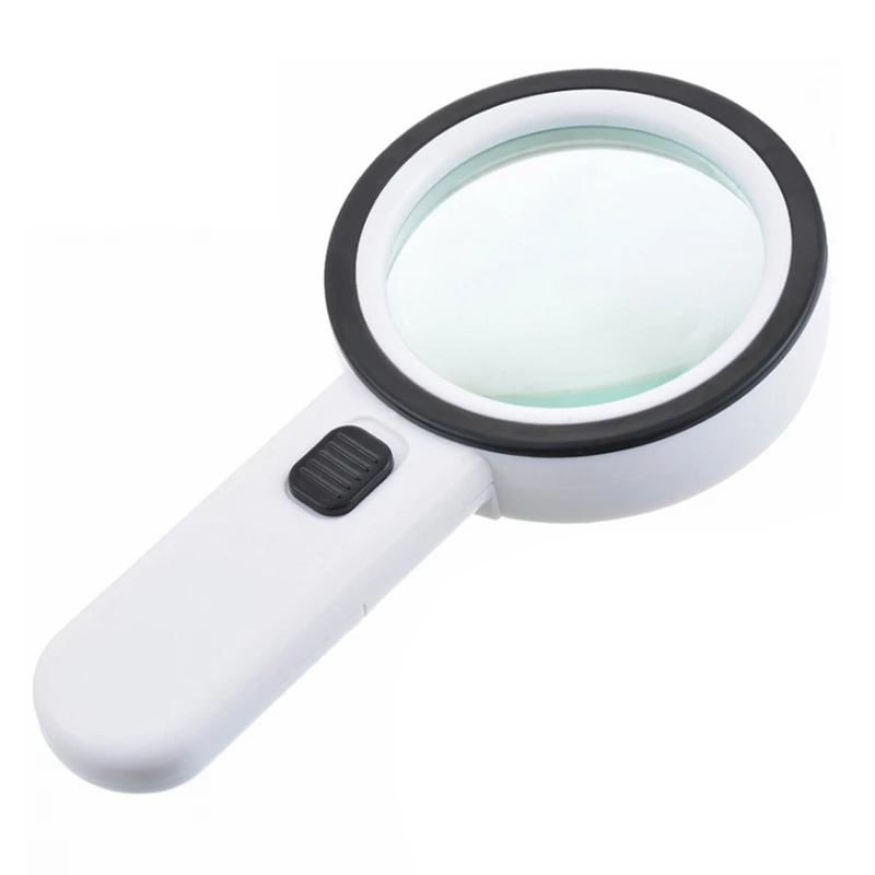 

30 Times Double Optical Glass Lens With LED Light Magnifier For Reading Books