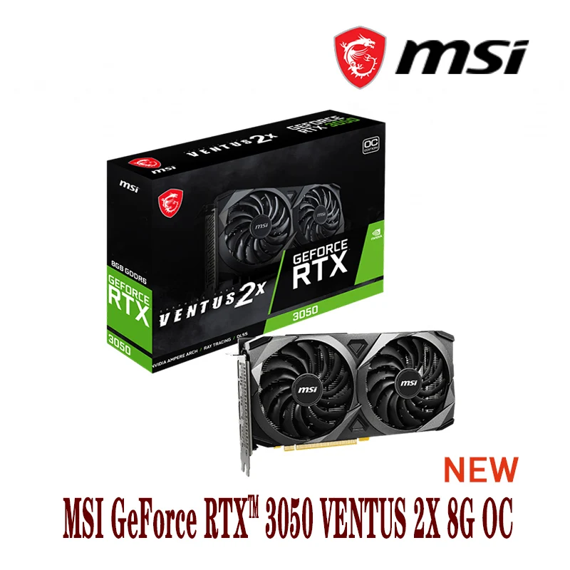 MSI GeForce RTX 3050 8G RTX3050 14000MHz 128Bit Support AMD Intel Desktop CPU LHR NEW external graphics card for pc Graphics Cards