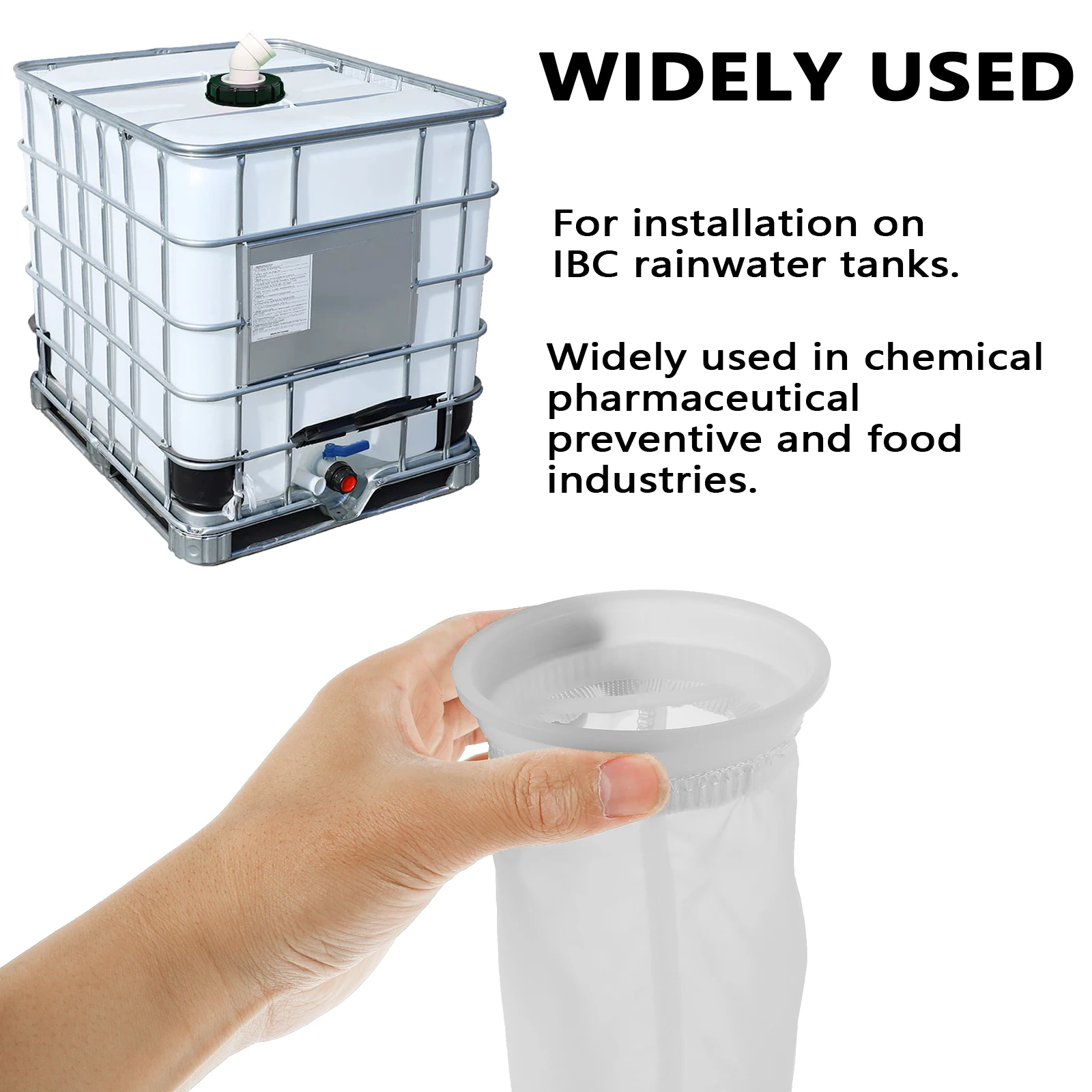 3/6Pcs 4.1x8.26 In IBC Water Tank Breathable Nylon Filter Multifunctional Rain Water Filter for Venting Ton Barrel Plastic Cover