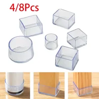 Furniture Leg Foot Protector Transparent Table And Chair Foot Cover Silicone Rubber Floor Chair Leg Cap Protector Pad TableCover 1