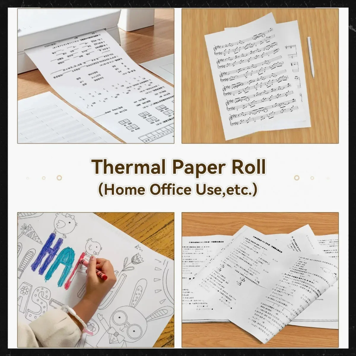 A4 Thermal Paper Rolls 1/2/4/10Rolls High Quick-Dry For Printing Documents/Examination Papers/Office/Home A40/M08F/X8 Printers - 2