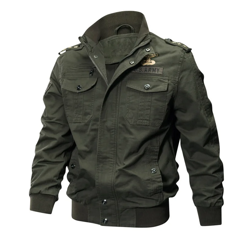 

Мужская куртка-бомбер в стиле милитари, осенне-зимняя повседневная мужская армейская куртка-карго с несколькими карманами, тактические пальто