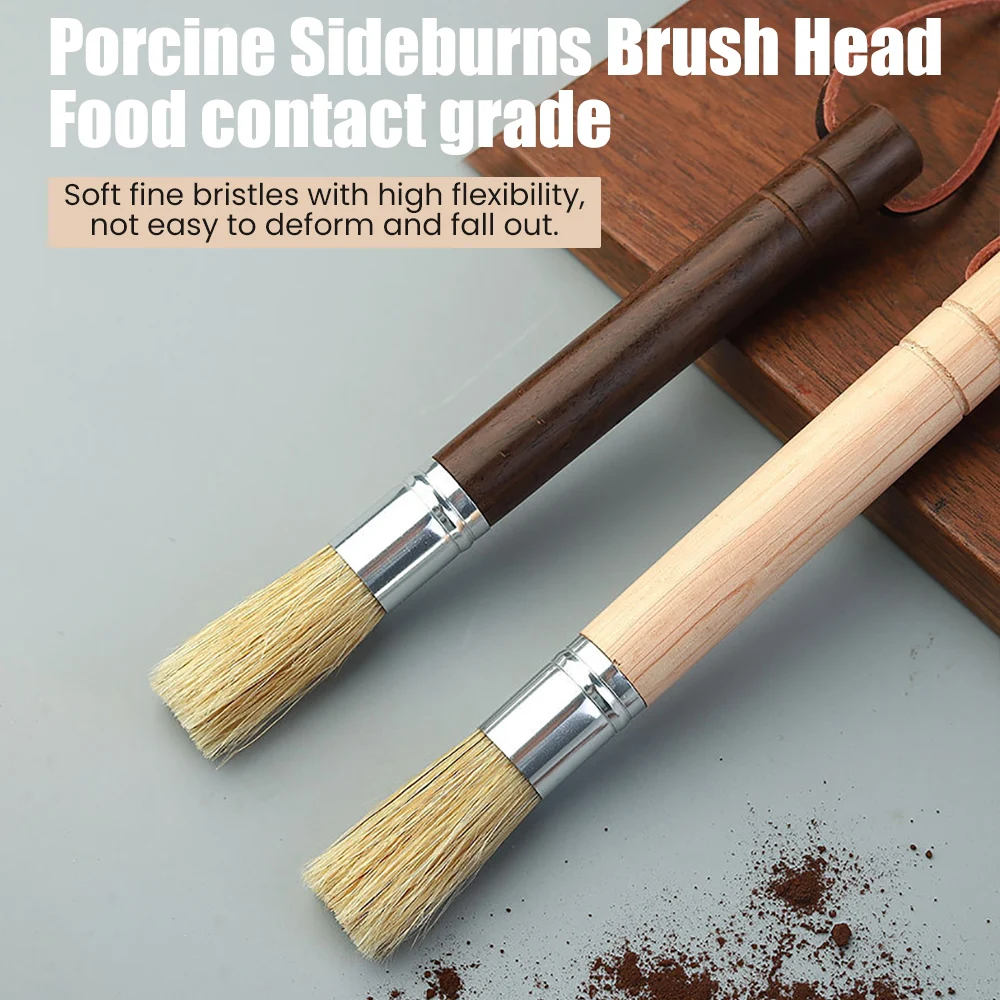 Description Picture 4 of itemBean Grinder Coffee Powder Cleaning Brush Ebony Beech Coffee Bar Pig Bristle Brush Cleaning Brush Strap Strap