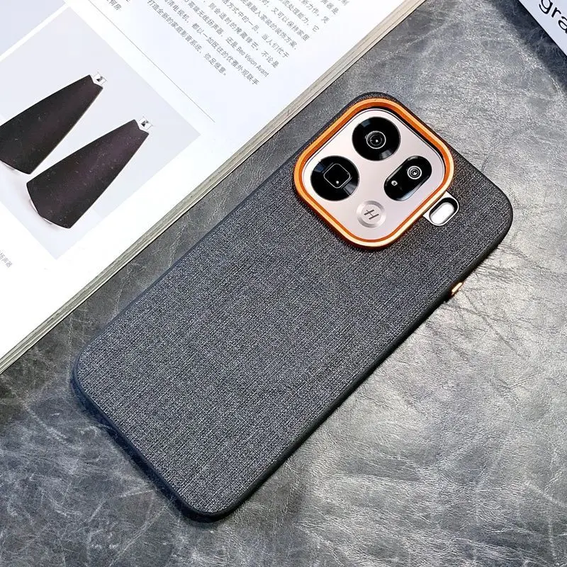 Luxury PU Cloth Magnetic Wireless Charging Protective Back Cover Case