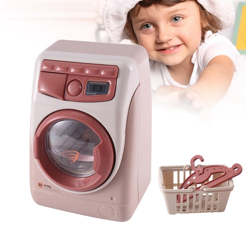 YH129-3SE Household Simulation Electric Washing Machine Children's Small Home Appliances Kitchen Toys Kit For Boys And Girls