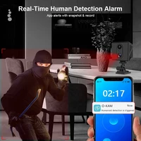 5MP 4G carte SIM Mini caméra intérieure Vision nocturne Surveillance Surveillance de sécurité Rechargeable 3000 mAh alimenté par batterie caméra domestique 4