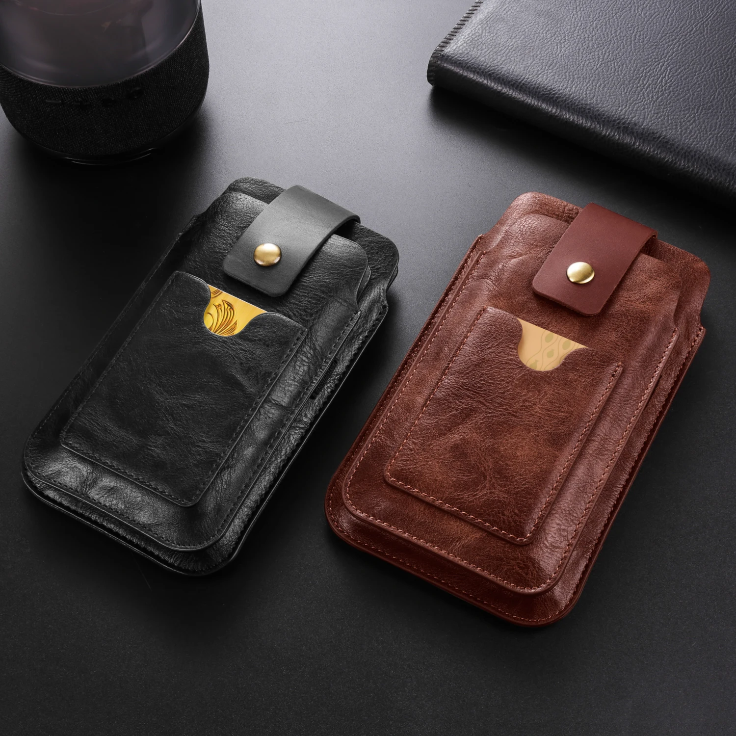 Fullaikate Dual Layer Hüft tasche für iPhone 15 Pro Max Karten tasche Handy tasche Herren vertikales Universal holster für S24 2014-2018" – Detail 26